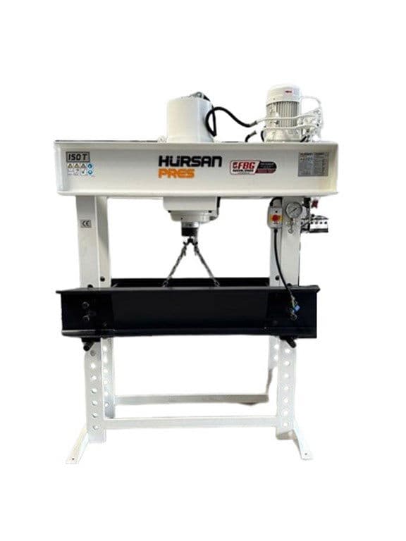 HÜRSAN KOLLU MOTORLU GEZER PİSTON 150 TON HİDROLİK ATÖLYE PRESİ