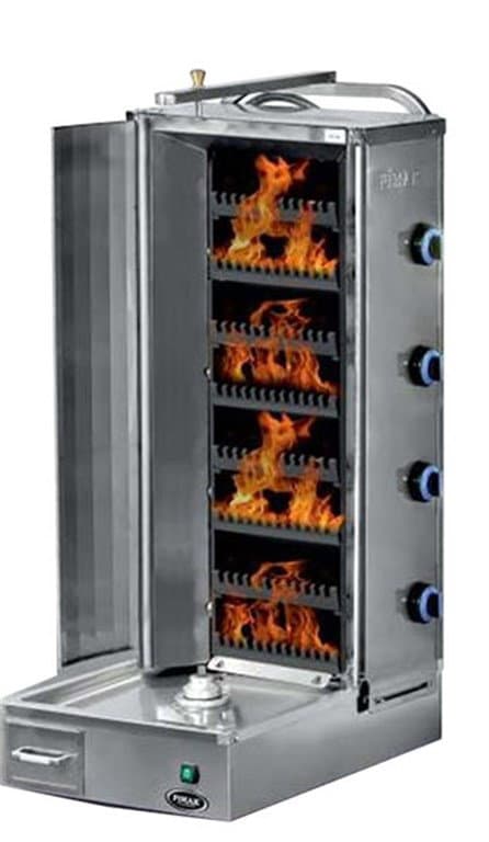 Gazlı Lav Taşlı Alttan Motorlu Döner Makinesi Kapasite 4 Adet