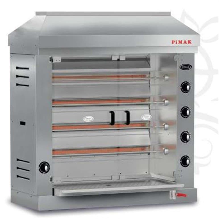 Gazlı Radyanlı Piliç Çevirme Makinası 4 / 24 Şiş/Piliç