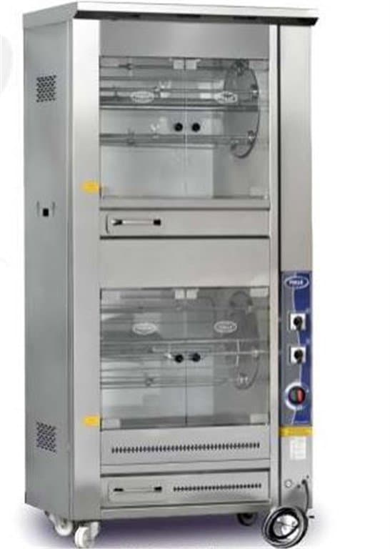 Elektrikli Çift Katlı Tamburlu Piliç Çevirme Makinesi 5+5 / 25+25 Şiş/Piliç