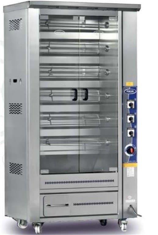 Elektrikli Tek Vitrinli Çevirme Makine 6 / 30 Şiş/Piliç
