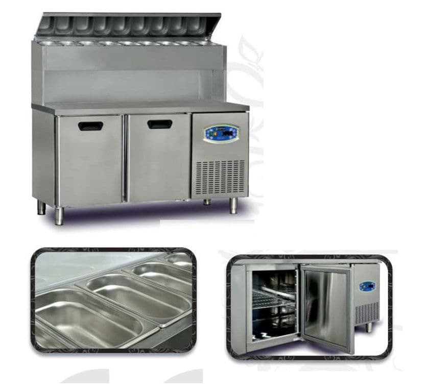 Pizza Hazırlık Buzdolabı Yüksek Model Tek Kapılı +2/+5°C Hacim 196 Lt