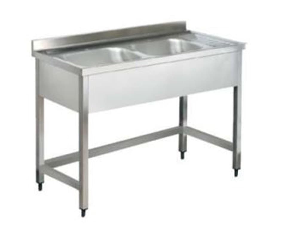 Çift Evyeli Taban Rafsız Tezgah 2000x700x850mm