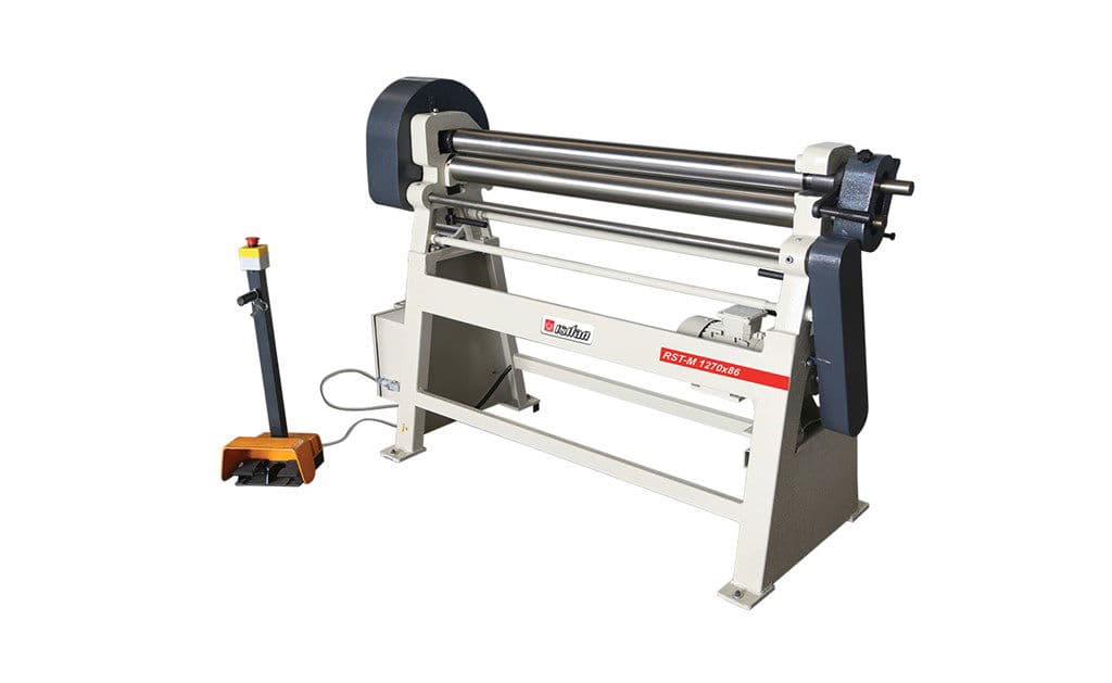 Motorlu Pedallı Büyük Takviyeli Vidalı Tip (3Toplu) Silindir Büküm Tezgahı (İndüskiyonlu Sert Milli) - RST-M 1550 x 86