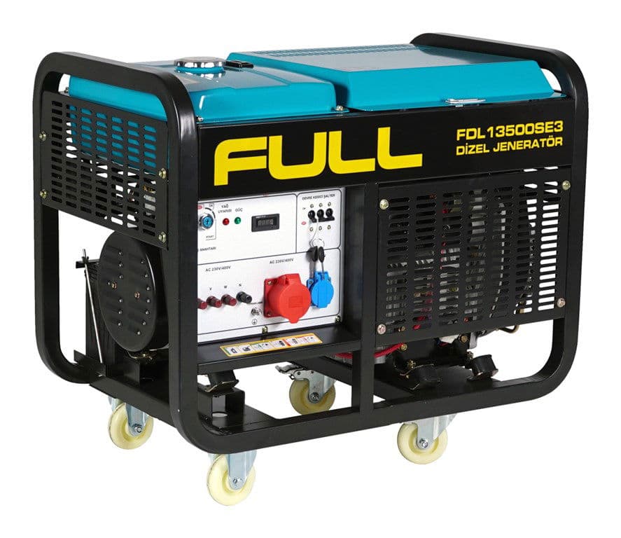 Dizel Portatif Jeneratör -  Açık Şase, Marşlı - 13,75kVA - 230V/400V