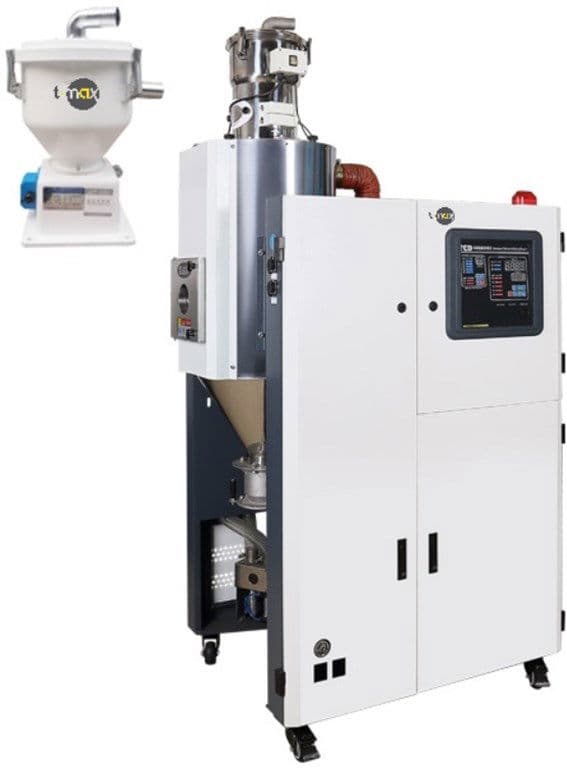 T-MAX 80m³/h Kapasiteli 160L Kurutma Hazneli Plastik Hammadde ALL in One Kuru Havalı Kurutucu