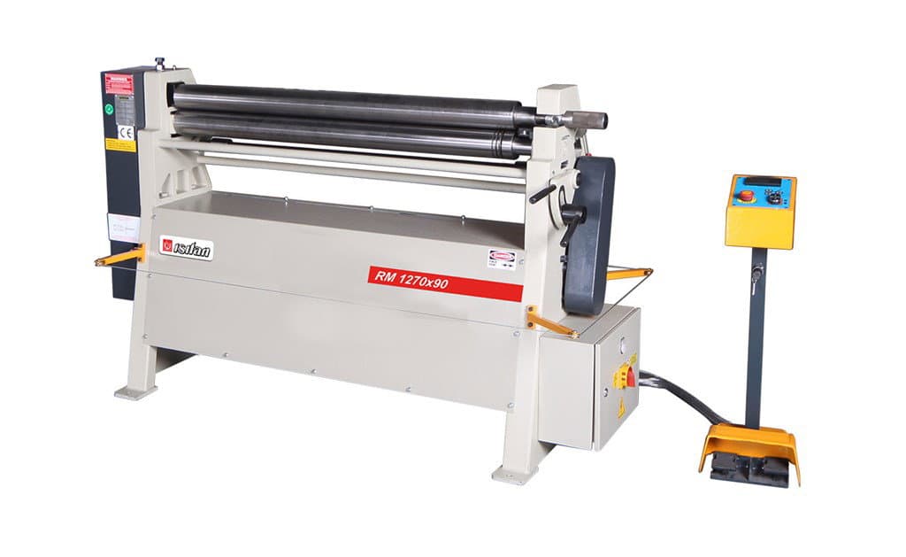 ISITAN - RM 1270 x 90 Asimetrik Motorlu 3 Toplu Ağır Tip Silindir Büküm Tezgahı (+Dijital Gösterge) (Kapasite mm 2,5)