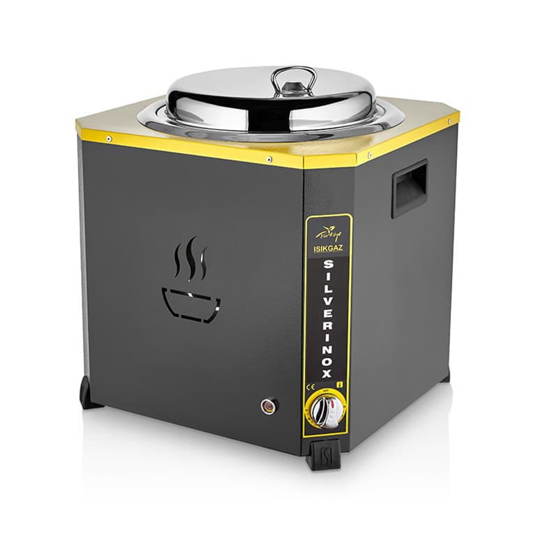 PASLANMAZ ÇELİK JUMBO ÇORBA KAZANI 9+9 LİTRE (Siyah)