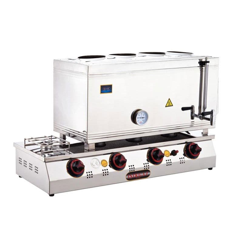 SILVERINOX 85’lik-4 DEMLİK ÇİFT TABLA ÇAY OCAĞI