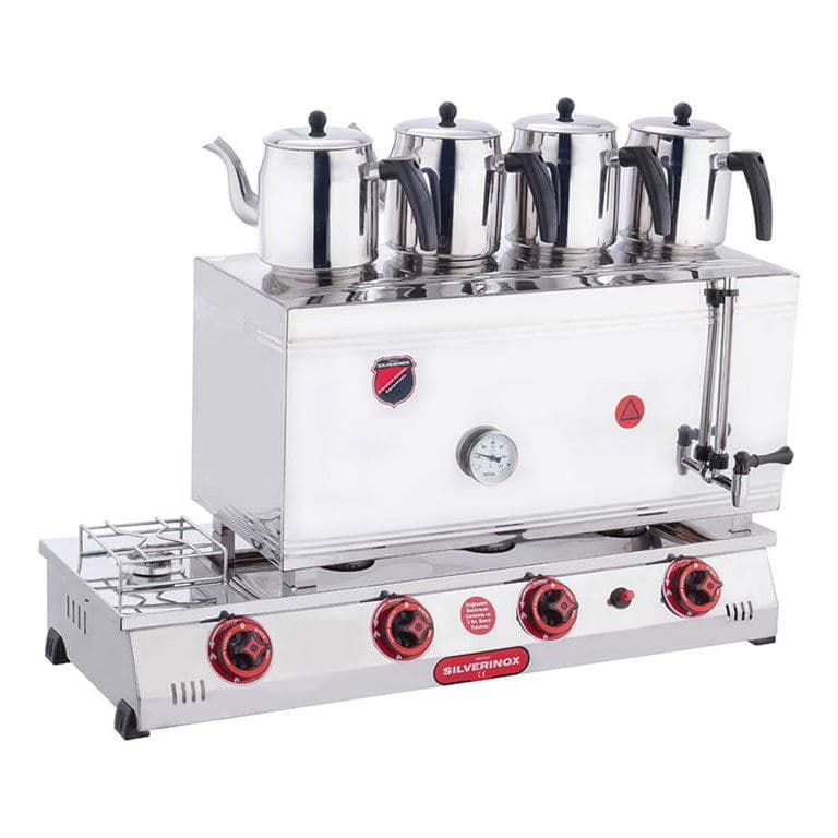 SILVERINOX 85’lik-4 DEMLİK ÇİFT TABLA-DOĞALGAZ ÇAY OCAĞI