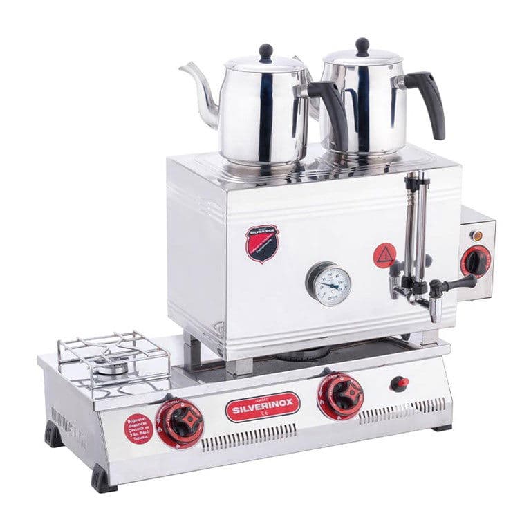SILVERINOX 40’lık-2 DEMLİK ÇİFT TABLA-LPG ÇAY OCAĞI