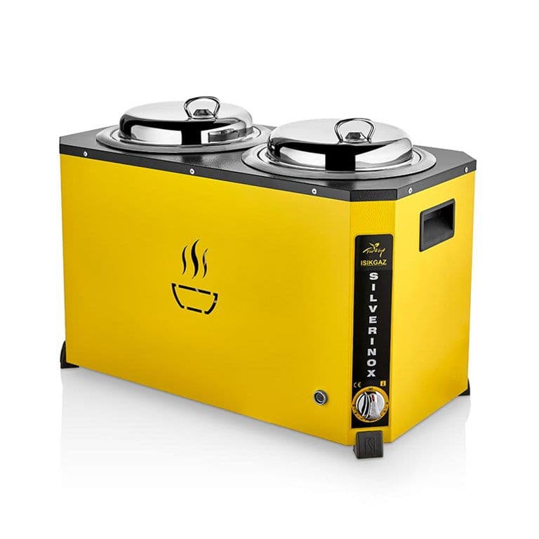 PASLANMAZ ÇELİK JUMBO ÇORBA KAZANI 9+9 LİTRE (Sarı)