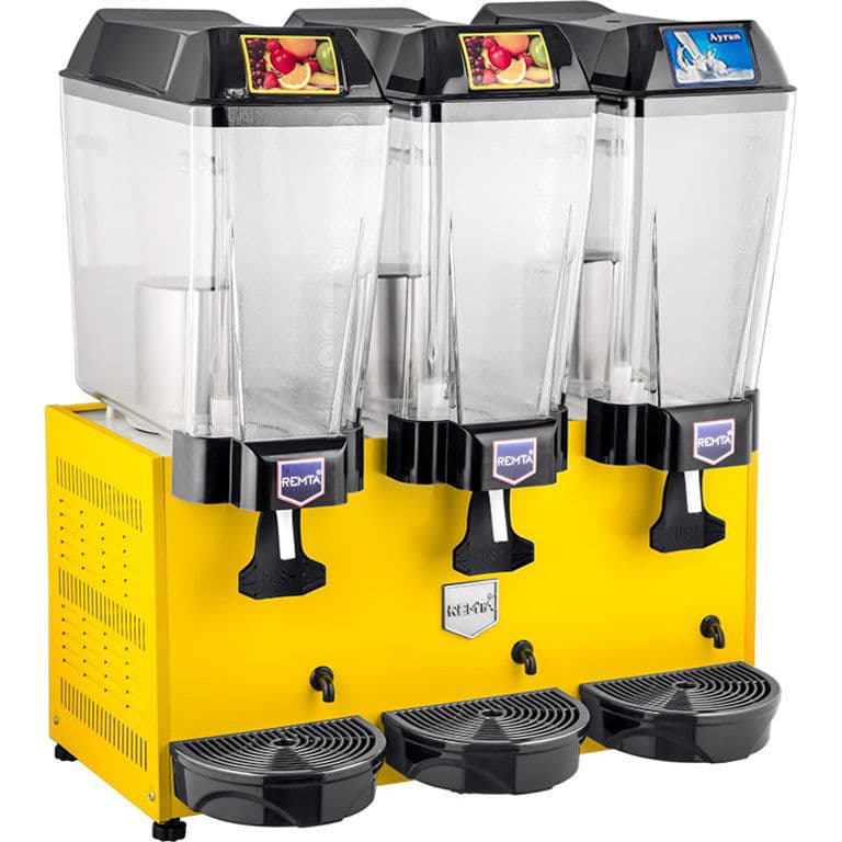 Remta Üçlü Şerbet+Şerbet+Ayran Soğutucu 3x20 Lt (Sarı)