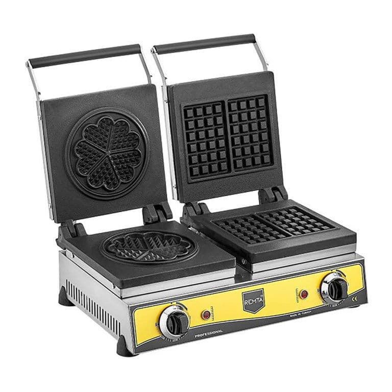 Remta Çiftli Kare + Çiçek Model 16 Cm Waffle Makinesi