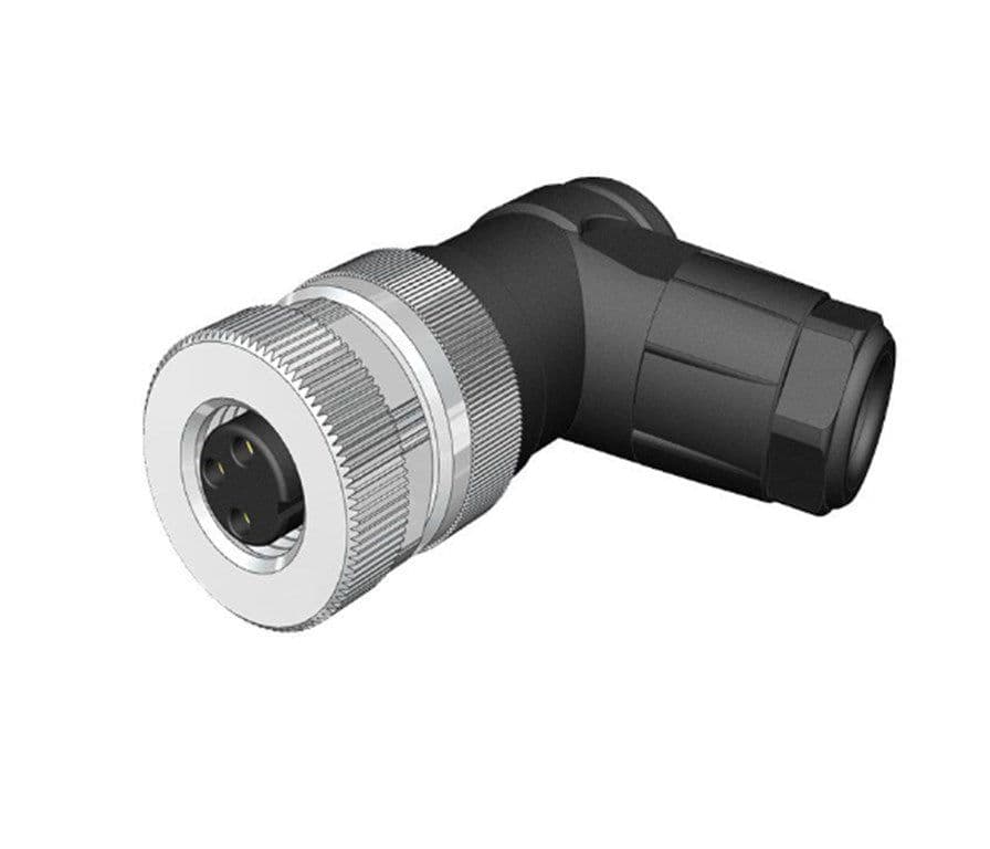 M8 3 Pin Dişi 90° Açılı Konnektör