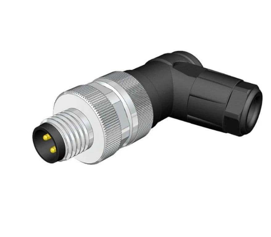 M8 3 Pin Erkek 90° Açılı Konnektör