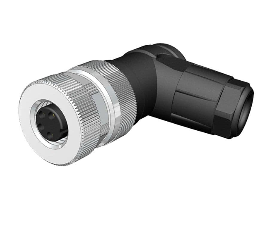 M8 4 Pin Dişi 90° Açılı Konnektör