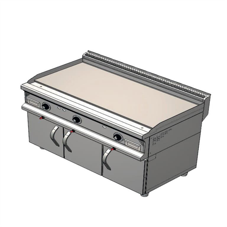 CSA INOX Dolaplı LPG Tüplü Düz Pleyt Izgara (KROM PLEYT)