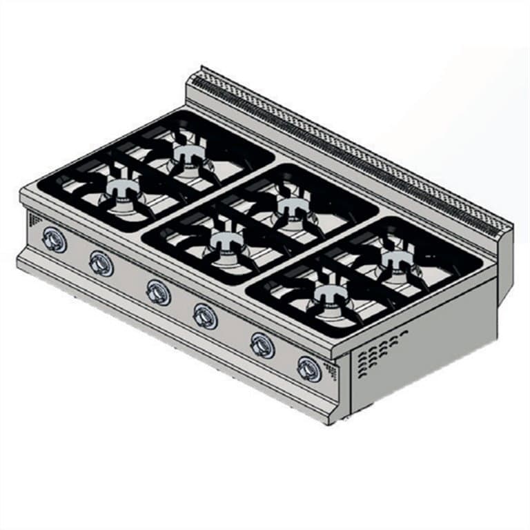 CSA INOX Set Üstü 6 Gözlü LPG Tüplü Ocak