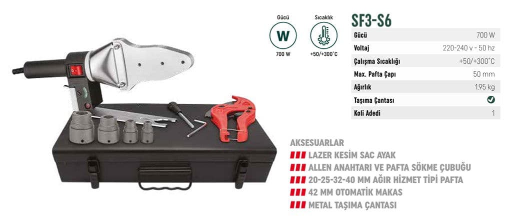 FUSİON SF3-S6 PVC KAYNAK MAKİNESİ (ÇANTA TAKIM)