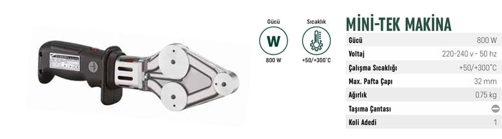 FUSİON PP BORU KAYNAK MAKİNESİ (MİNİ-TEK MAKİNE)