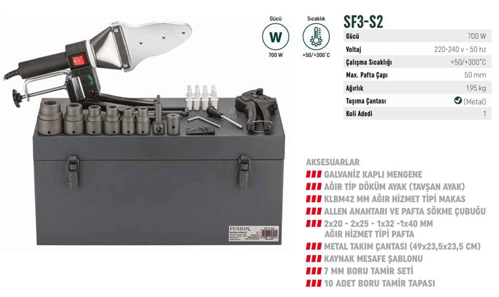 FUSİON SF3-S2 PVC KAYNAK MAKİNESİ (ÇANTA TAKIM)