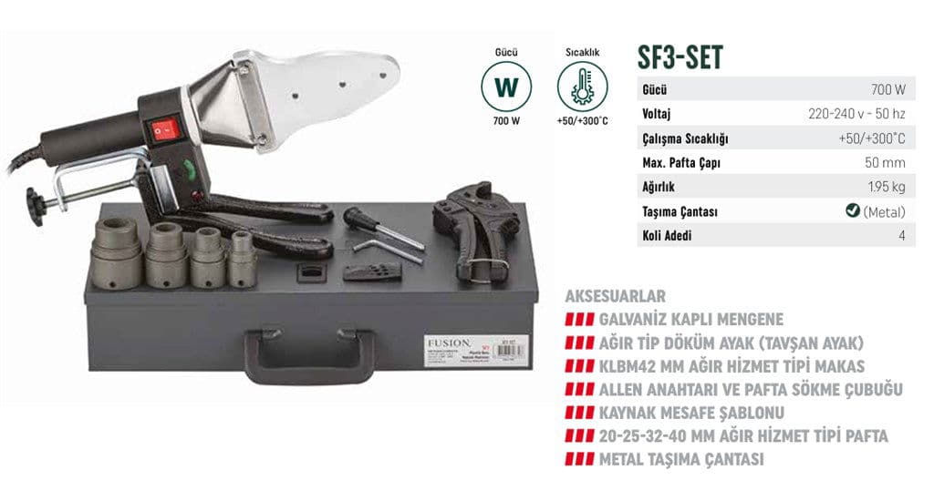 FUSİON SF3-SET PVC KAYNAK MAKİNESİ