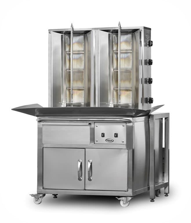 PİMAK ARABALI DÖNER MAKİNESİ 4+4 RADYANLI GAZLI M077-X4+4