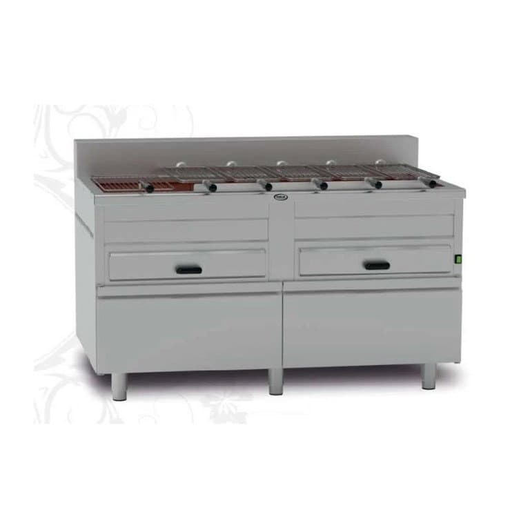 YATAY TAMBURLU PİLİÇ MAKİNESİ, 6 ŞİŞ KAPASİTELİ, KÖMÜRLÜ