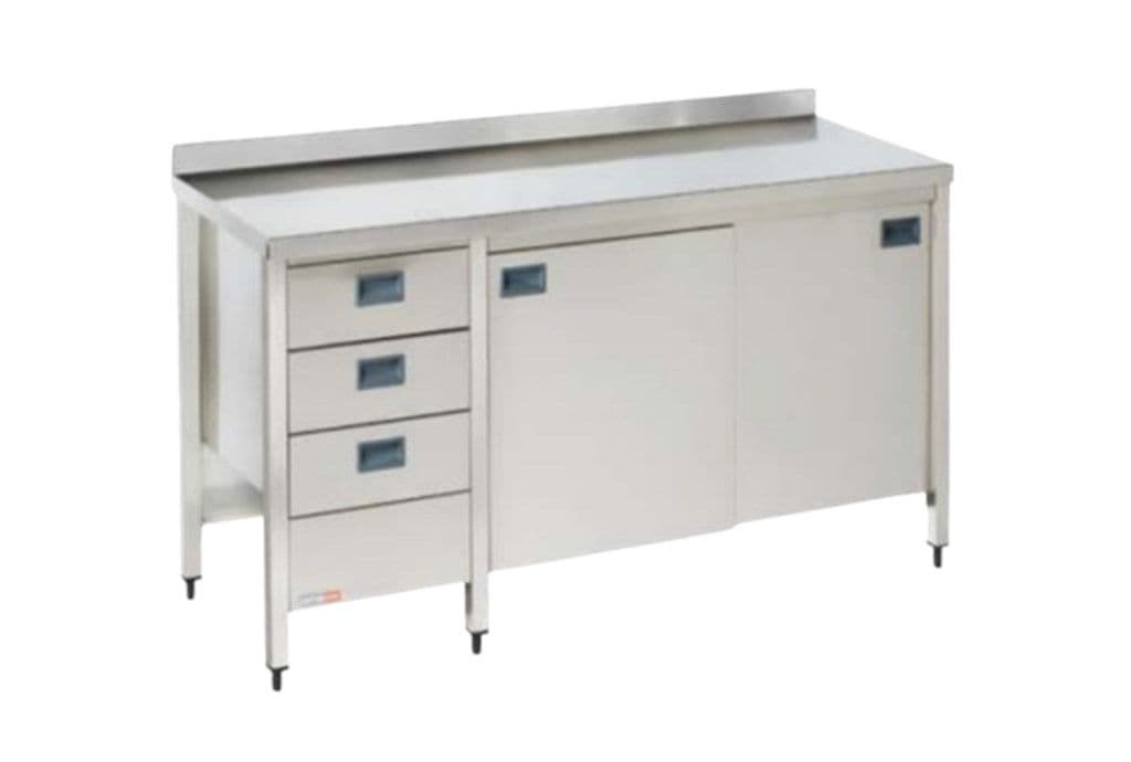 PİMAK DOLAPLI ÇALIŞMA TEZGAHI – ARA RAFLI BLOK ÇEKMECELİ