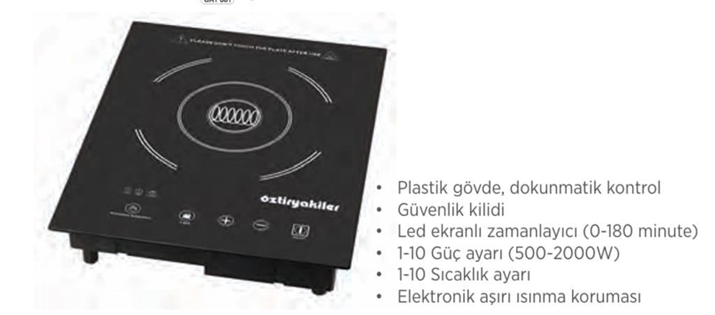 ÖZTİRYAKİLER TEK GÖZLÜ GÖMME İNDÜKSİYONLU OCAK