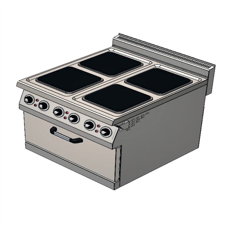 Dolaplı 6 Gözlü Elektrikli Ocaklı Kuzine