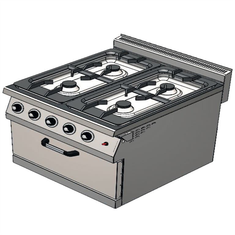 Dolaplı 4 Gözlü Doğalgazlı Ocaklı Kuzine