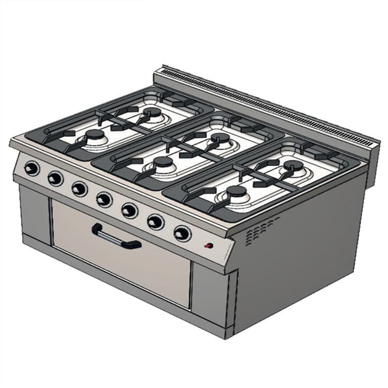 Dolaplı 6 Gözlü Lpg'li Ocaklı Kuzine