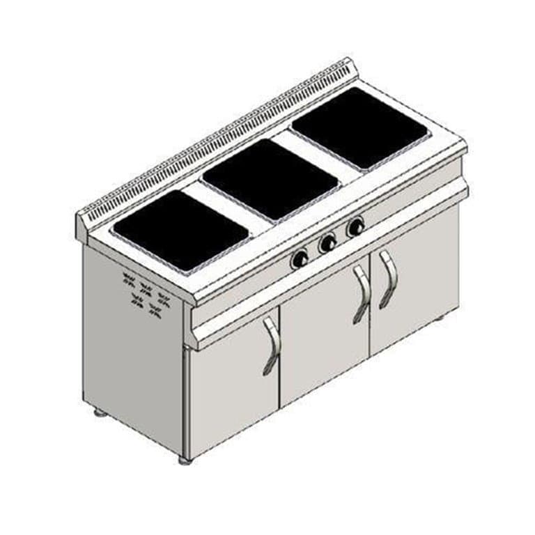 Elektrikli 3 Lü Dolaplı Kuzine Ocak