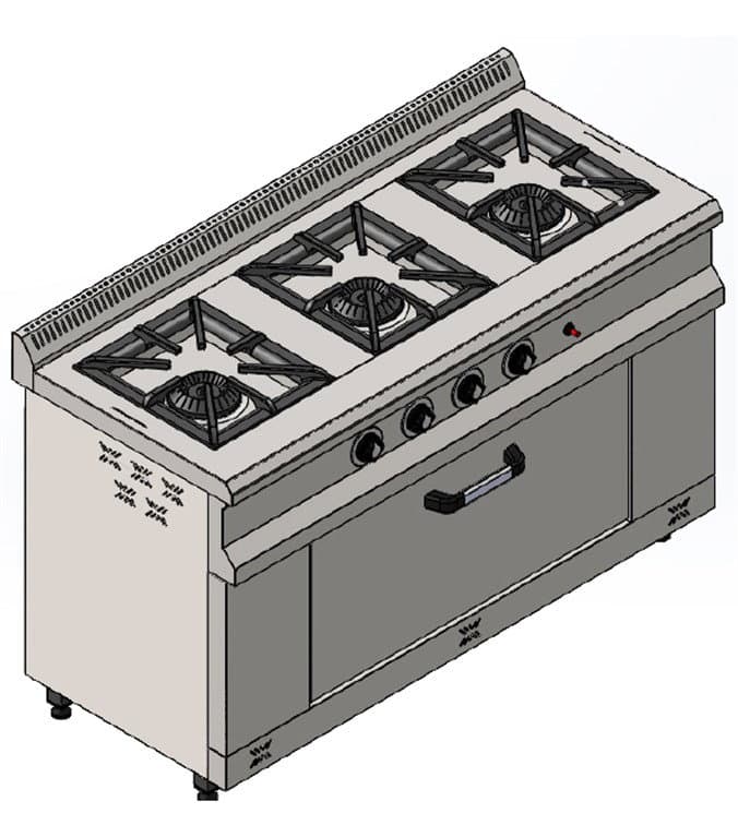 3+1 Doğalgazlı 3 Lü Kuzine Ocak