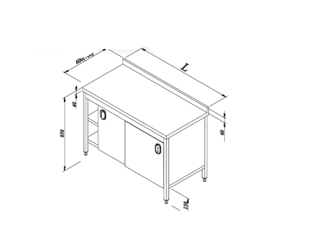 ÖZTİRYAKİLER DOLAPLI KÖŞE SERVİS BANKOSU 1,06m³
