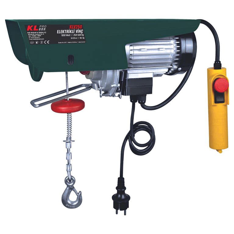 KL PRO KLV250 1000WATT 250/500KG ELEKTRİKLİ HALATLI VİNÇ