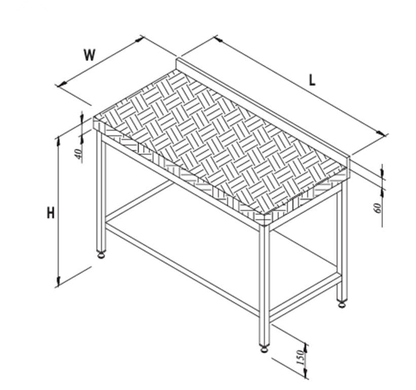 ÖZTİRYAKİLER  AHŞAP TABLALI ARA RAFLI ÇALIŞMA TEZGAHI 1900*700*850