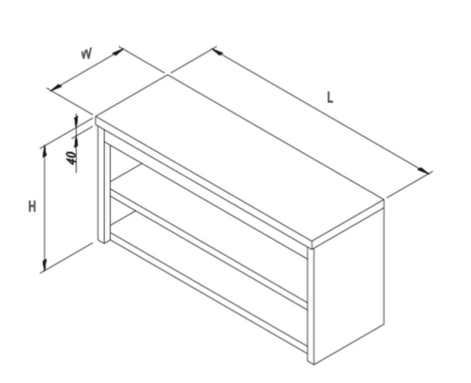 ÖZTİRYAKİLER KAPISIZ DUVAR DOLABI 1900*400*600