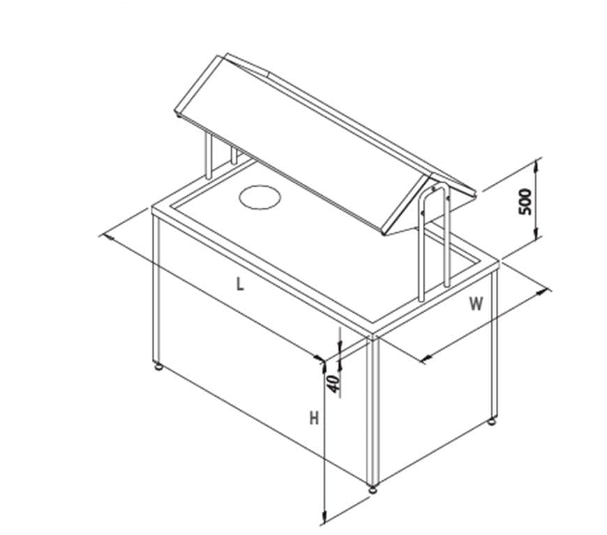SIYIRMA HUNİLİ BULAIŞIK ALMA TEZGAHI 1900*900*850