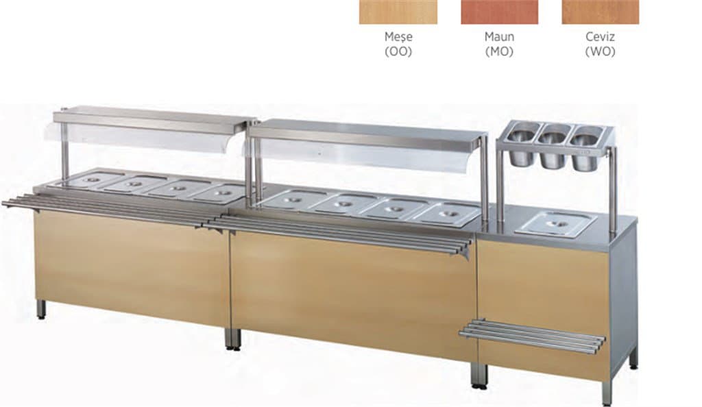 ÖZTİRYAKİLER GN AHŞAP KAPLAMALI SICAK SERVİS BANKOSU 5*GN 1/1-150