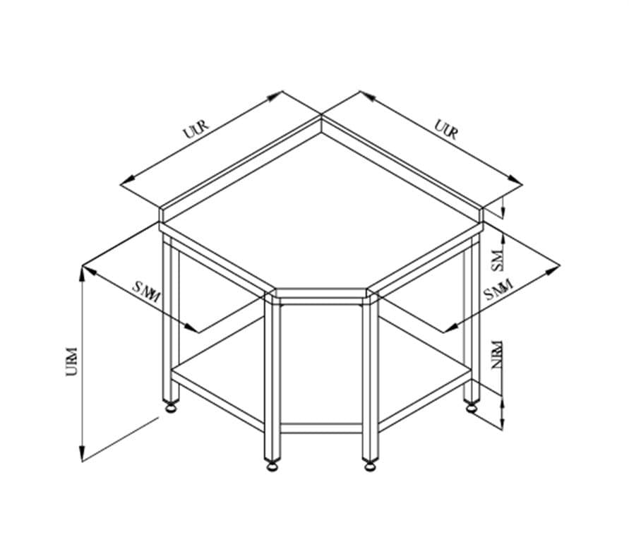 ÖZTİRYAKİLER RAFLI KÖŞE SERVİS BANKOSU 1,06m³