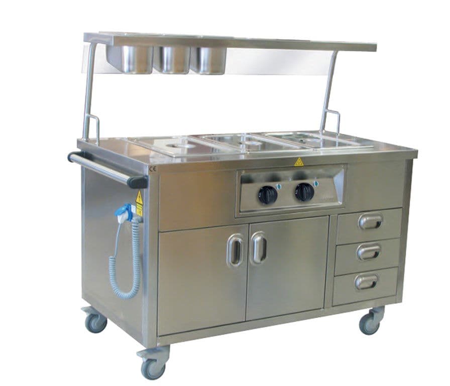 OHBE 13070 HAREKETLİ ÇEKMECELİ,DOLAPLI SERVİS RAFLI BAİN MARİE