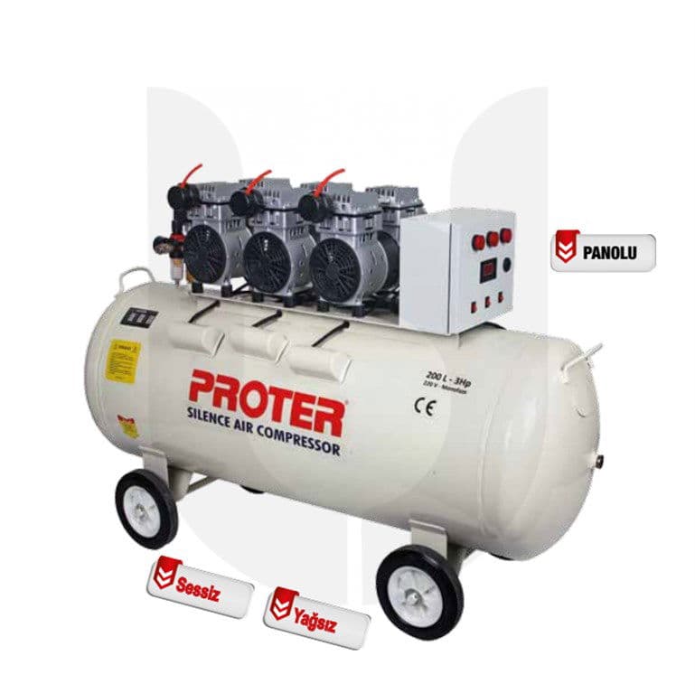 PROTER 200 Litre Sessiz Ve Yağsız Hava Kompresörü PR 203 S