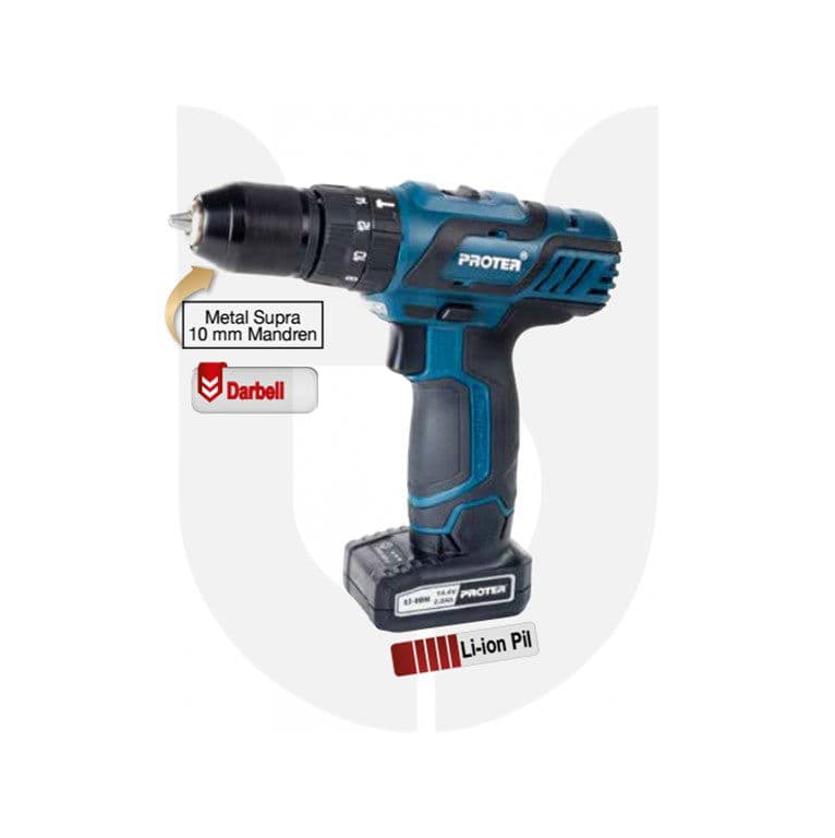 Proter PST 614 LD (Darbeli 10 mm Şarjlı Matkap) 14,4V