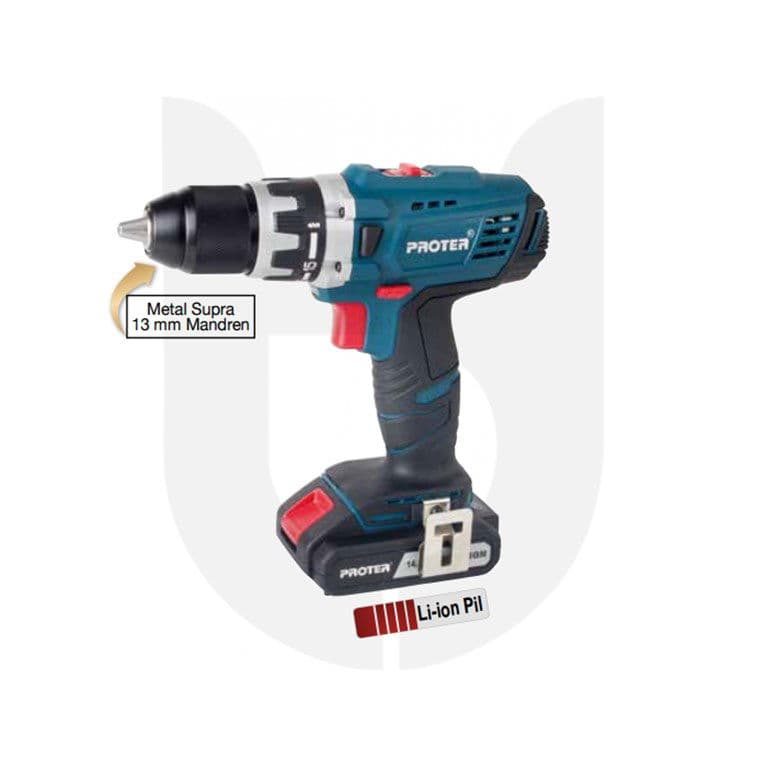 Proter PST 414 SL (Şarjlı Matkap 13 mm) 14,4V