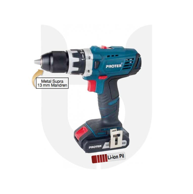 Proter PST 418 SL (Şarjlı Matkap 13 mm) 18V