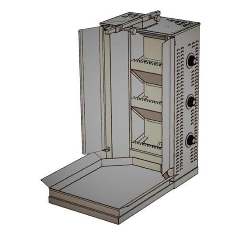 Doğalgazlı 3 Radyanlı Lavataş Döner Ocağı