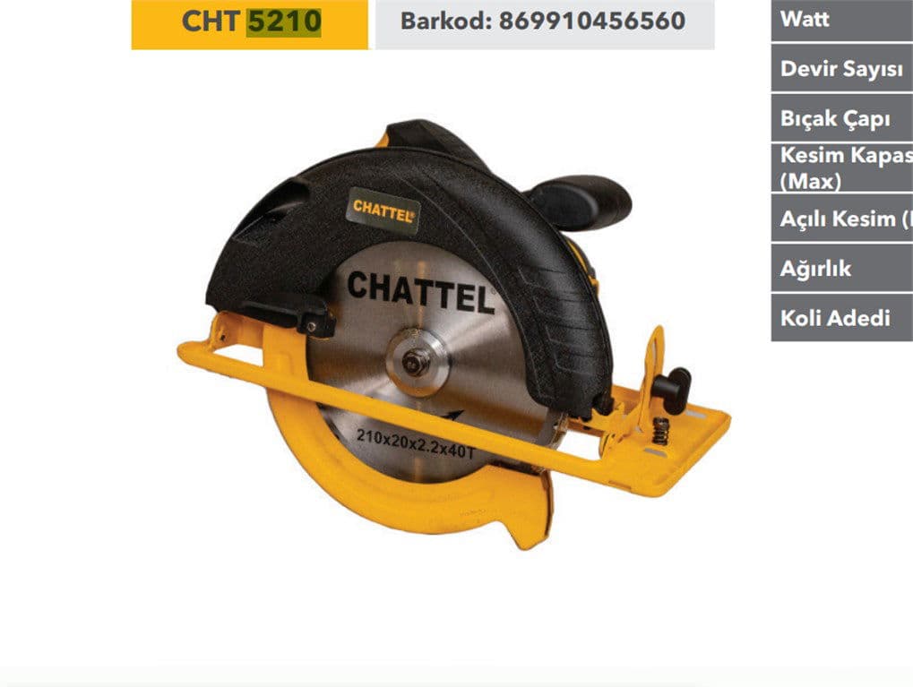 CHATTEL DAİRE TESTERE CHT 5210
